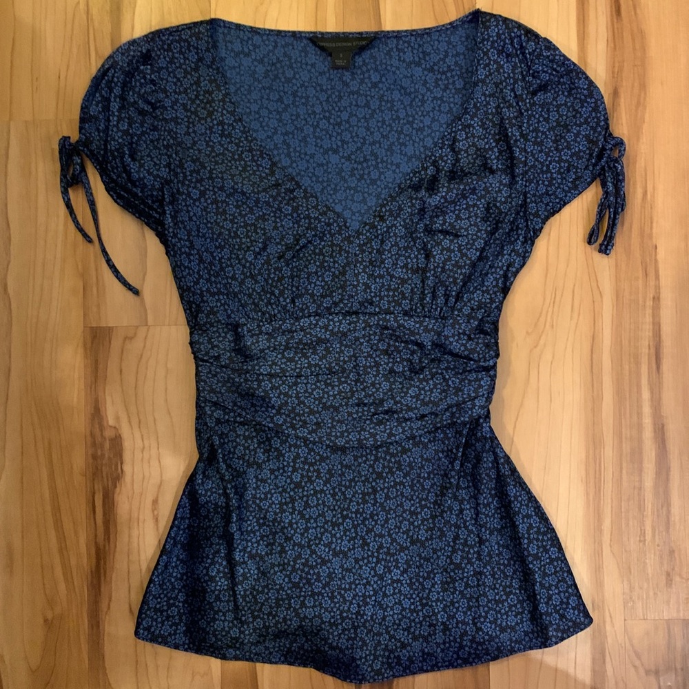 Express Small Silk Tie Back Blouse